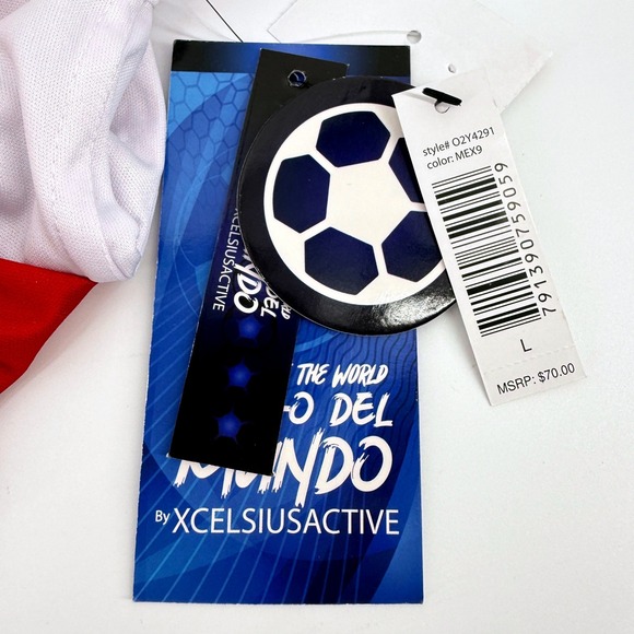 XCELSIUSACTIVE Mens Large Mexico National Team Soccer Jersey Green White Red NWT - Picture 12 of 14